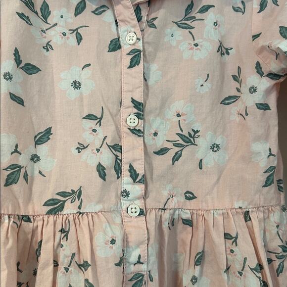 Carter’s 5T Pink Floral Long Sleeve Collared Cotton Dress - Picture 5 of 9
